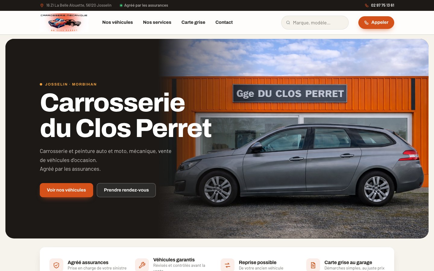 Capture d'écran : Carrosserie du Clos Perret